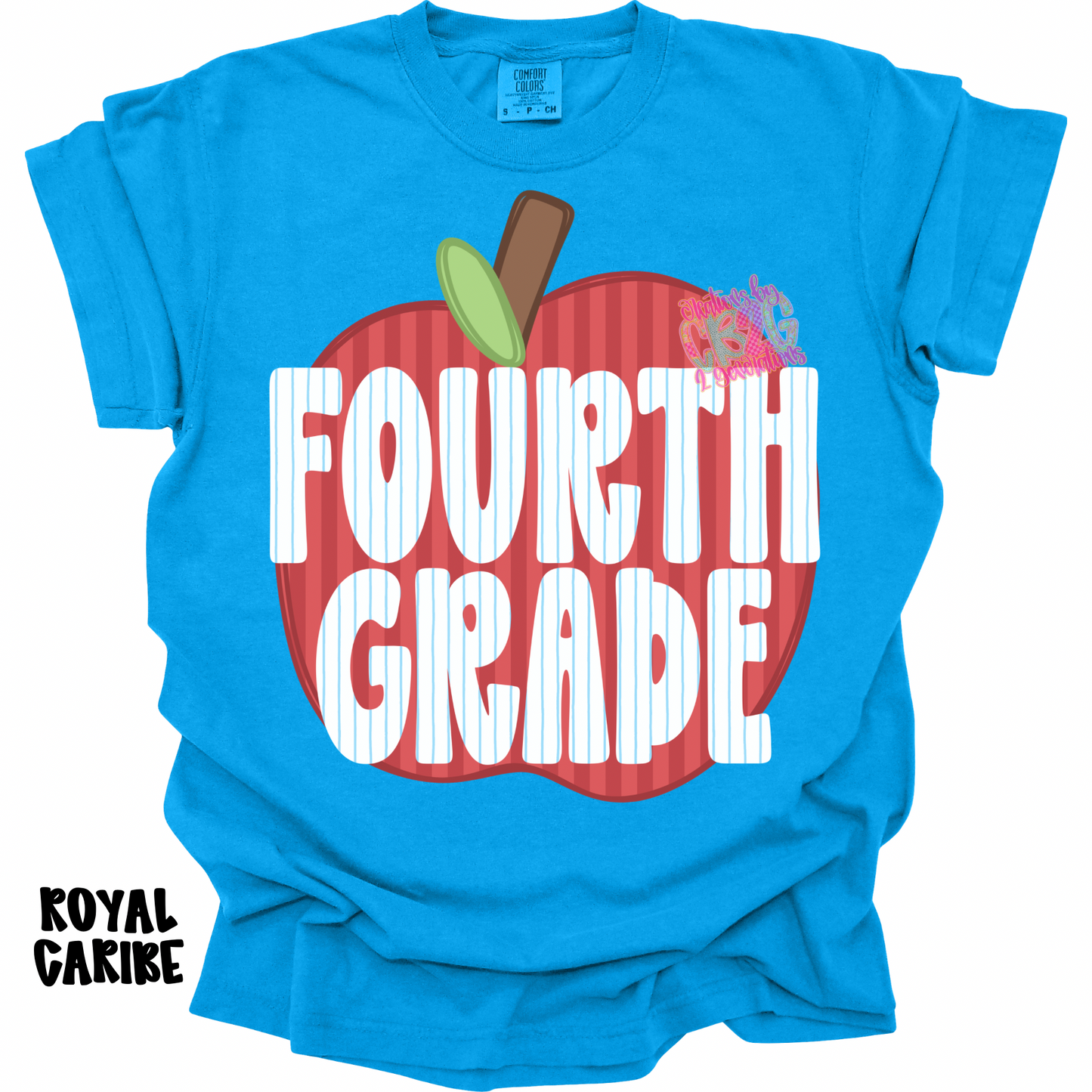 FOURTH GRADE APPLE STRIPES PREORDER (YOUTH)