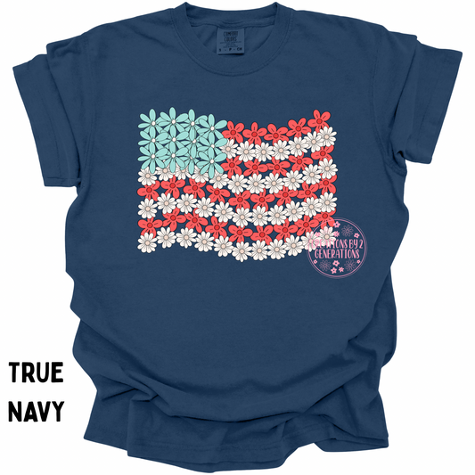 FLORAL FLAG RWB PRINT