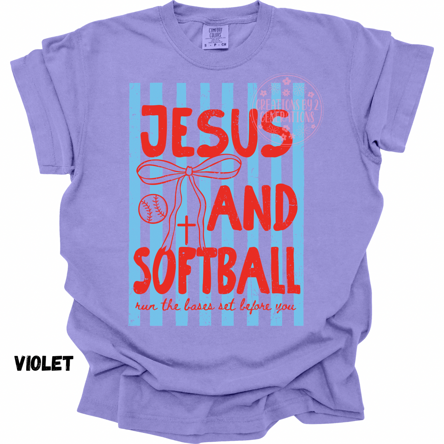 DISTRESSED JESUS AND SOFTBALL BLUE/RED PREORDER