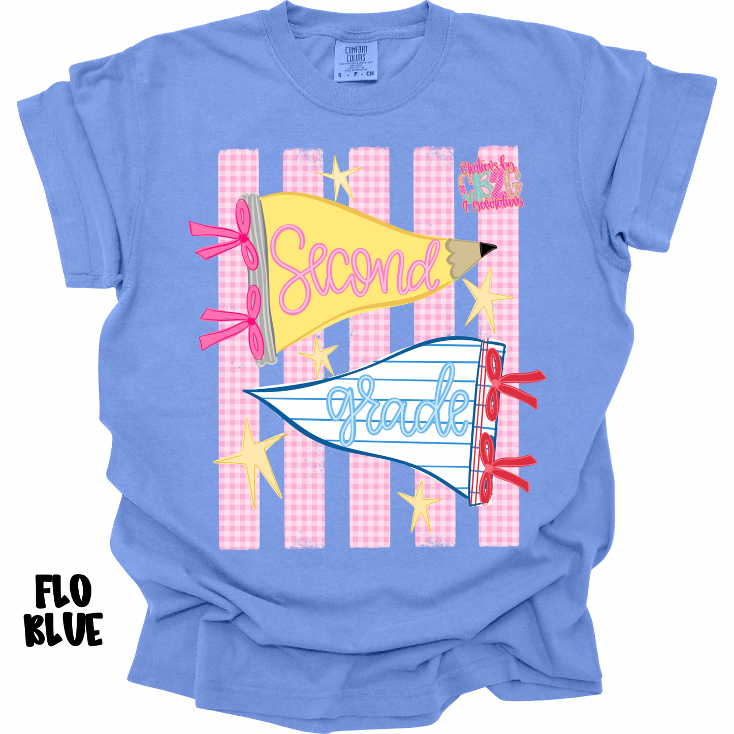 SECOND GRADE PENNANT WITH STRIPES PREORDER (YOUTH)