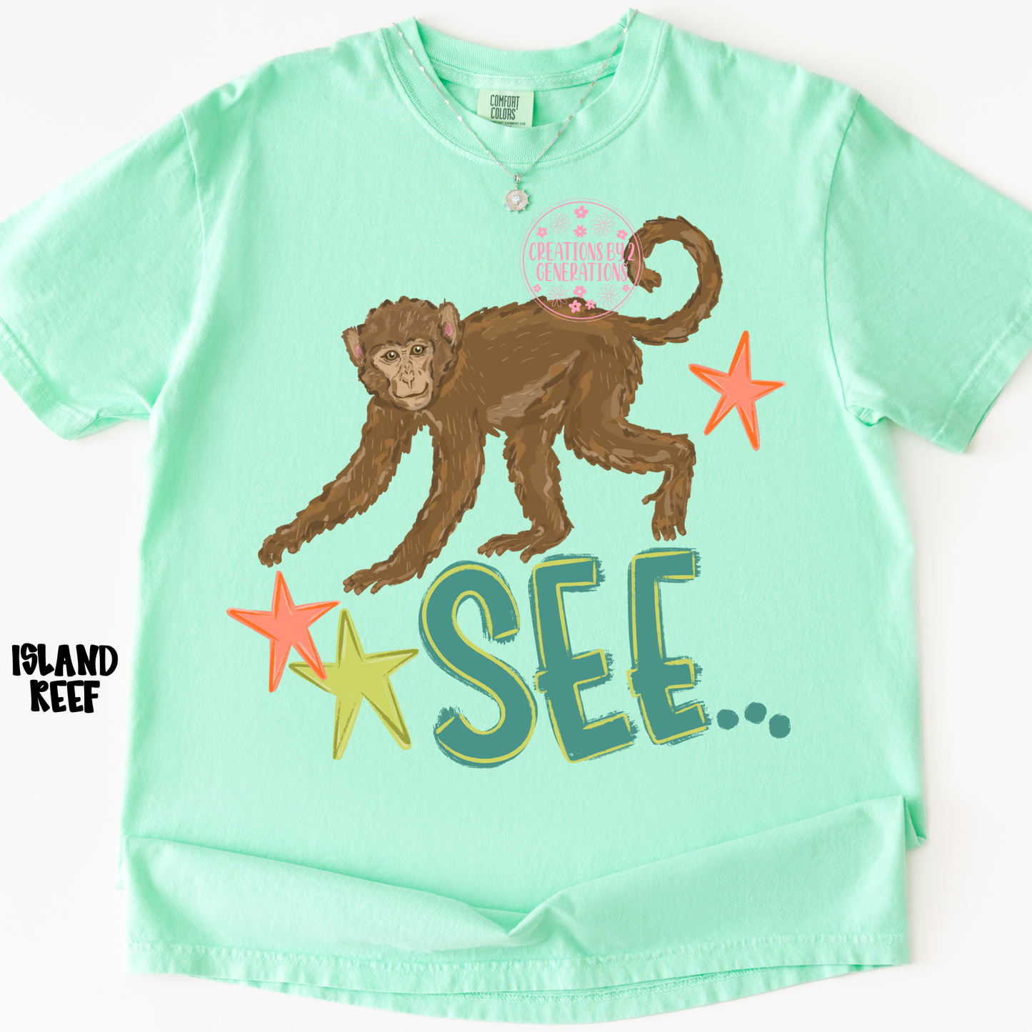 MONKEY SEE (FRONT) MONKEY DO! (BACK) GREEN/ORANGE PREORDER