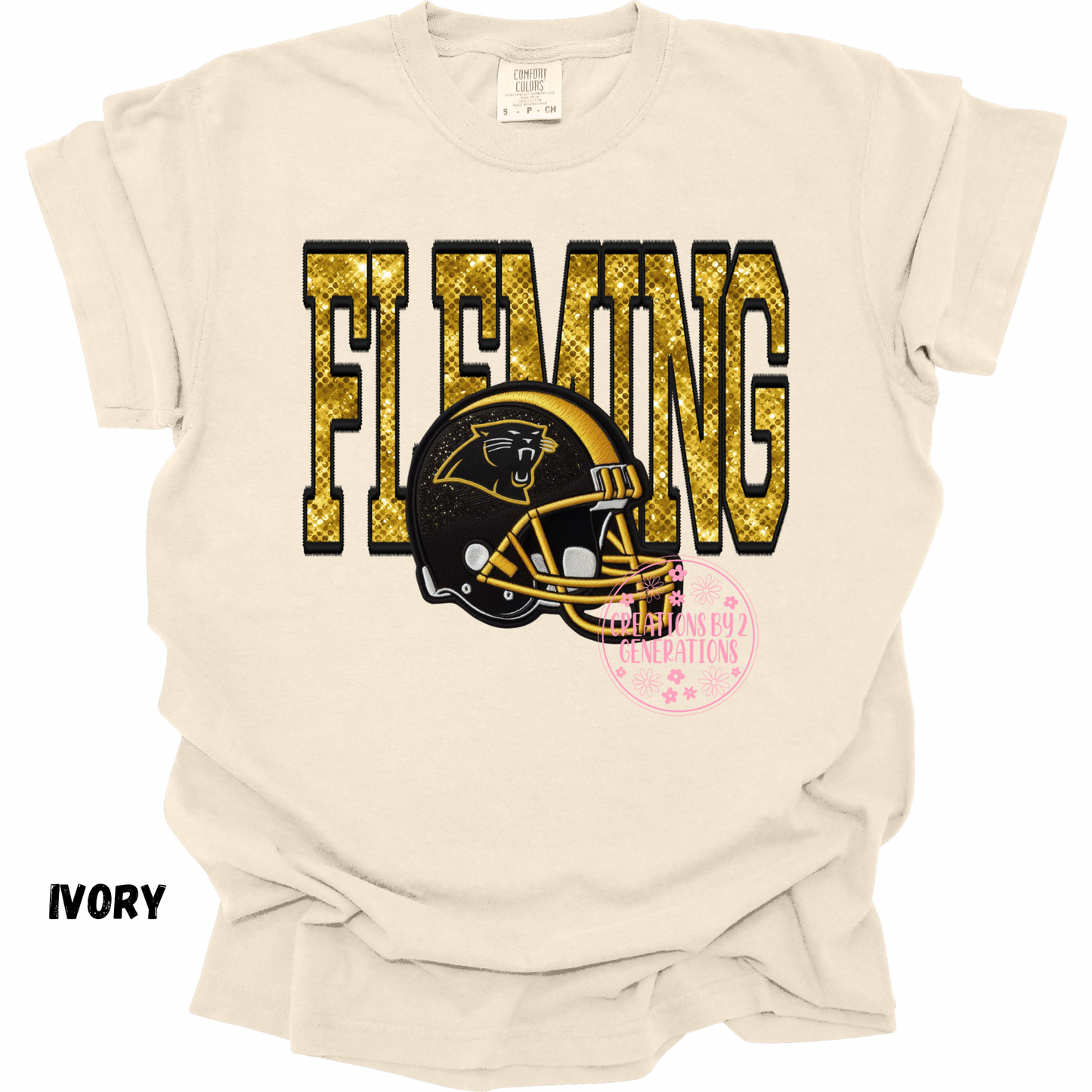 FLEMING FAUX SEQUINS WITH FOOTBALL HELMET PRINT