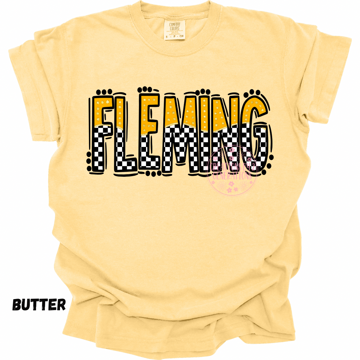 FLEMING WITH BLACK & WHITE CHECKERED ON THE BOTTOM