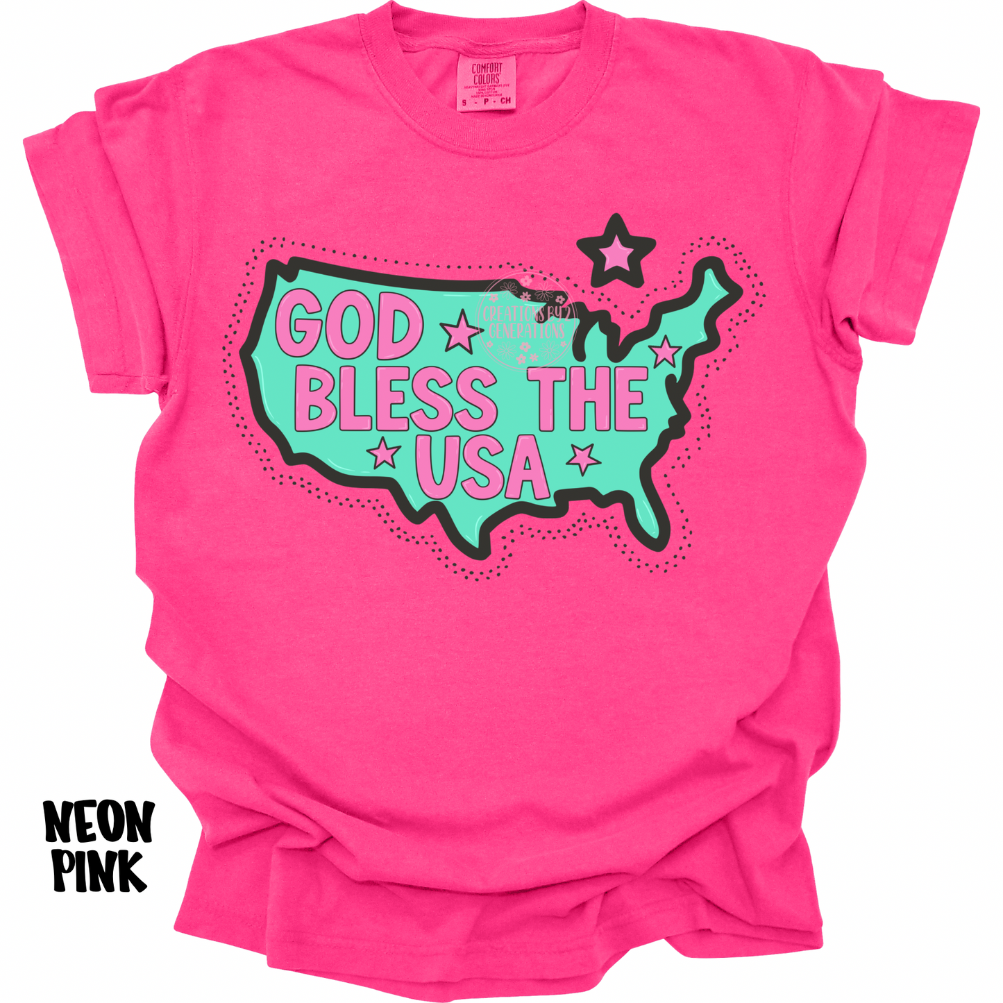 GOD BLESS THE USA PINK/GREEN PREORDER