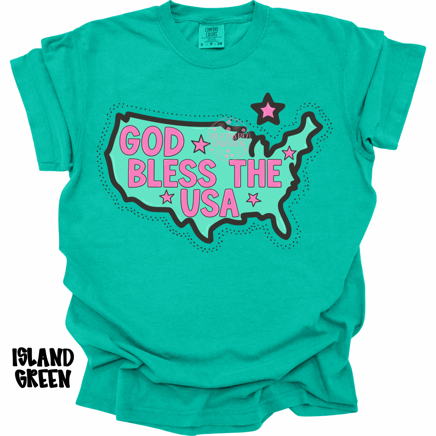 GOD BLESS THE USA PINK/GREEN PREORDER