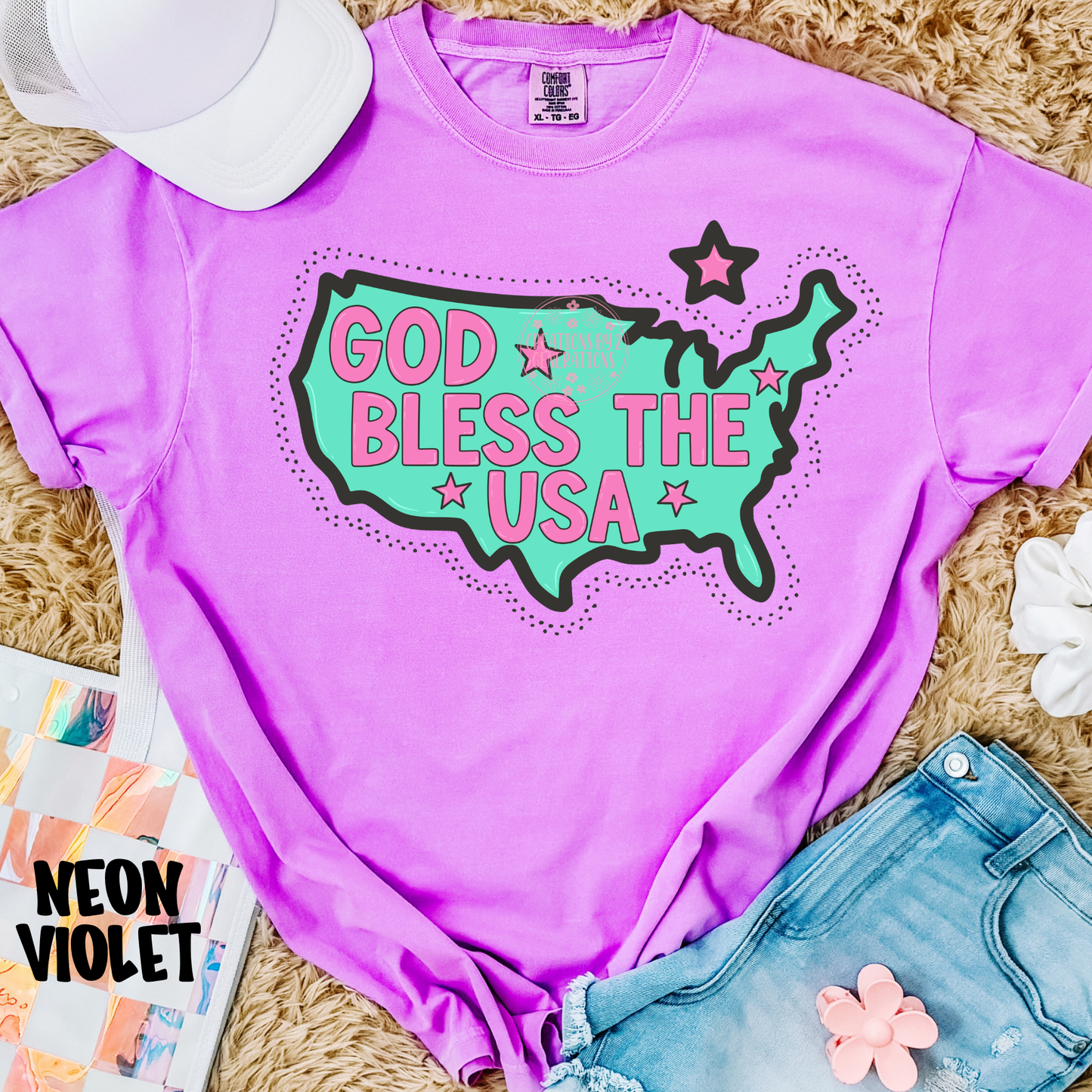 GOD BLESS THE USA PINK/GREEN PREORDER