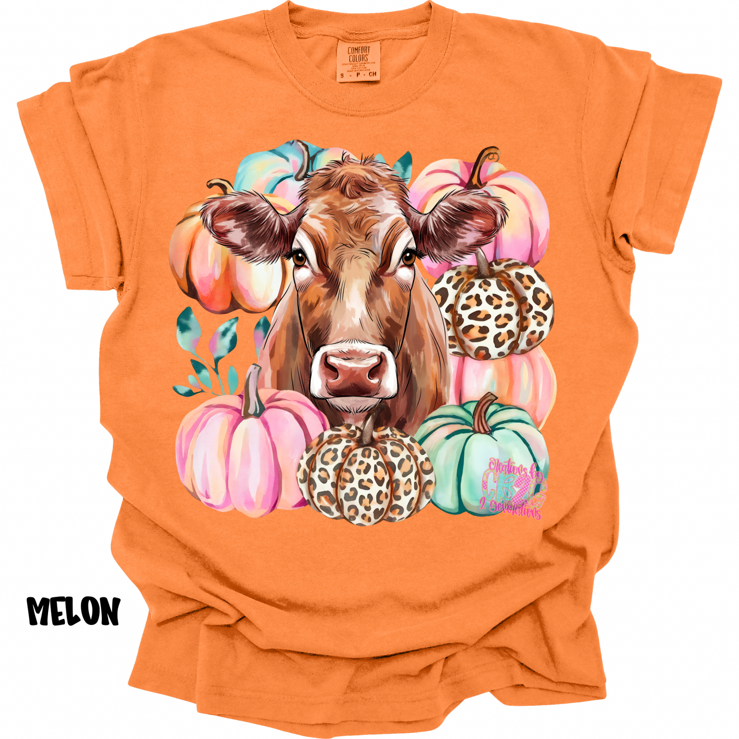 COW WITH PUMPKIN PINK/TEAL PREORDER