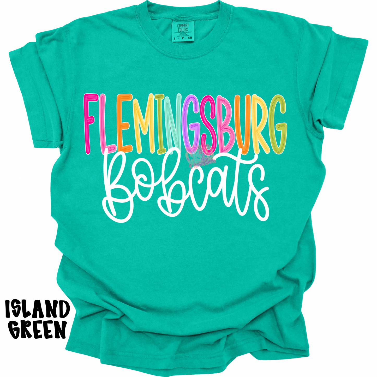 FLEMINGSBURG BOBCATS COLOR POP WITH WHITE CURSIVE PREORDER
