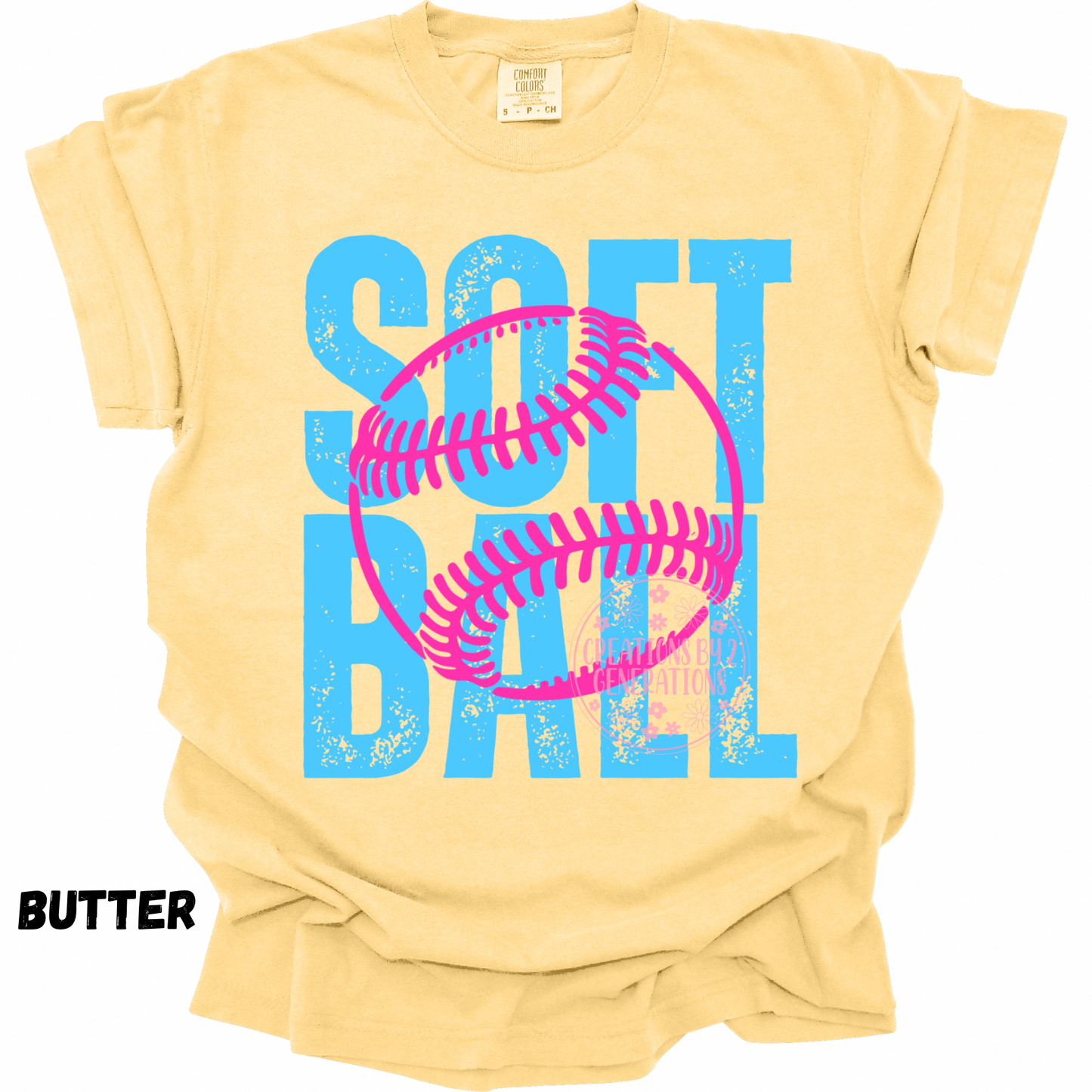 BLUE & PINK SOFTBALL DISTRESSED PREORDER (YOUTH)