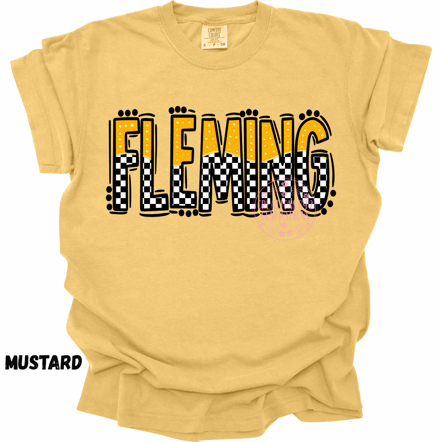 FLEMING WITH BLACK & WHITE CHECKERED ON THE BOTTOM