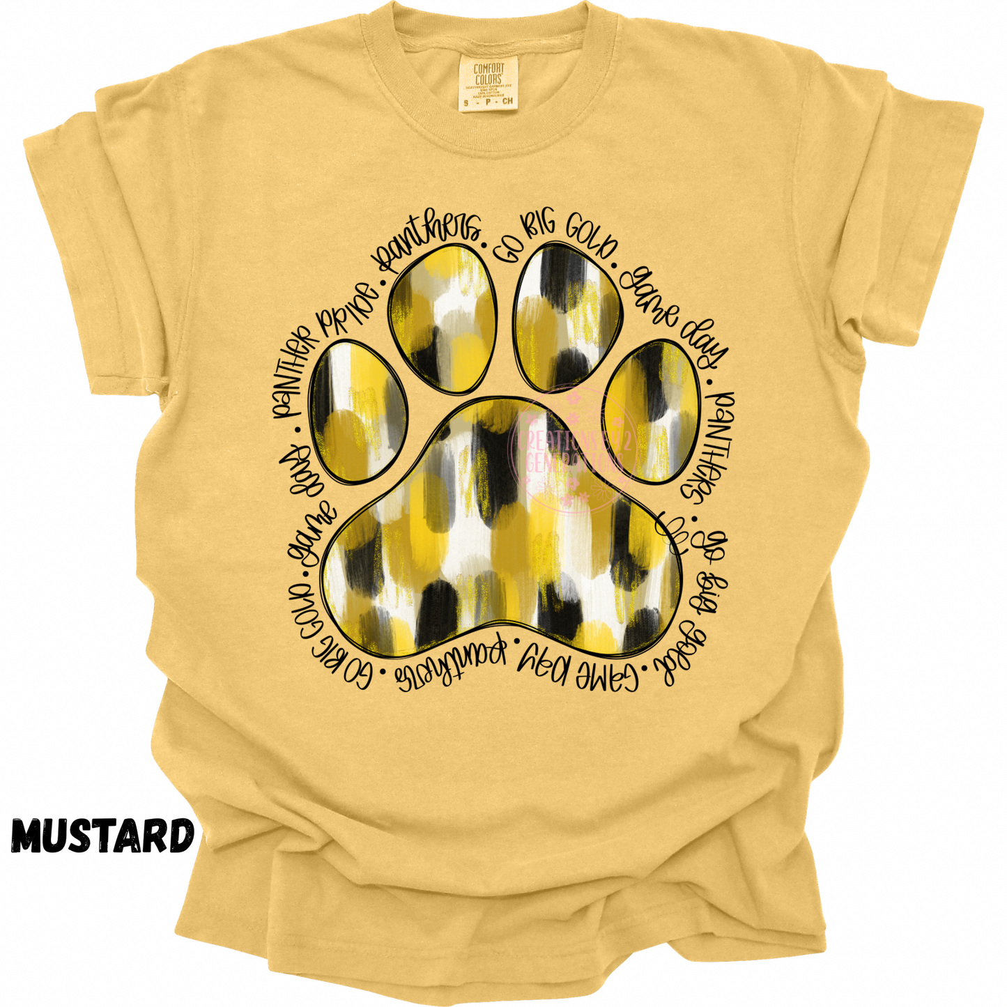 PANTHERS PAW BLACK GOLD BRUSHSTROKES