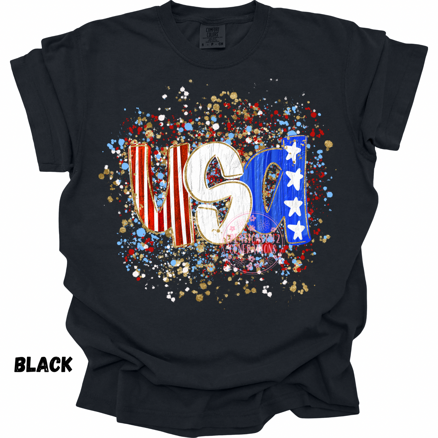 USA WITH STARS & STRIPES FAUX TEXTURED PREORDER