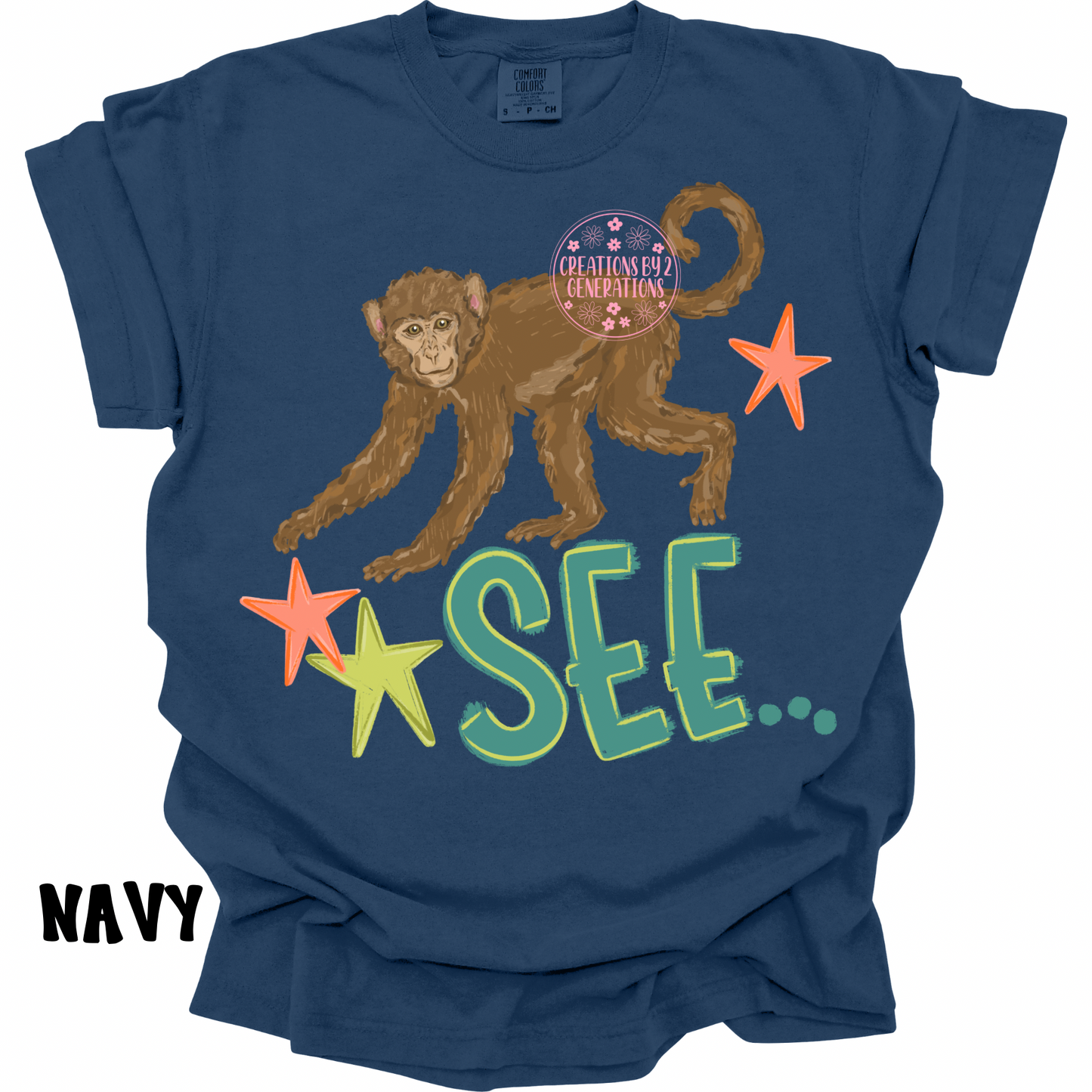 MONKEY SEE (FRONT) MONKEY DO! (BACK) GREEN/ORANGE PREORDER
