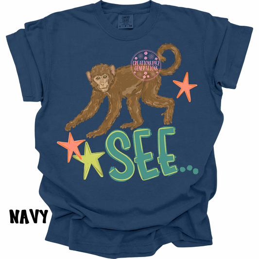 MONKEY SEE (FRONT) MONKEY DO! (BACK) GREEN/ORANGE PREORDER (YOUTH)