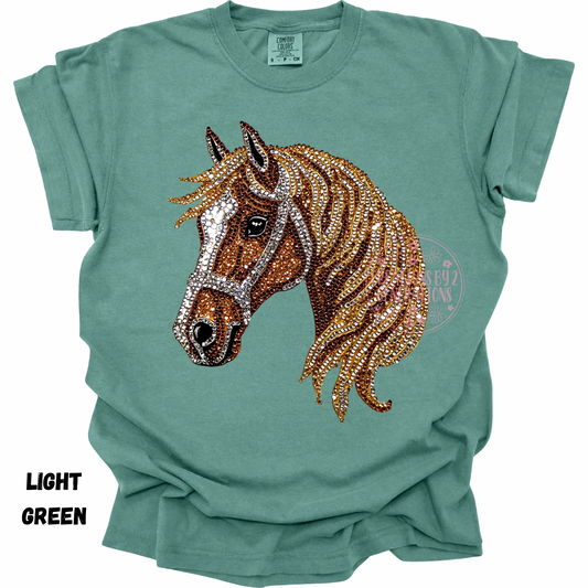 HORSE HEAD FAUX RHINESTONE PREORDER