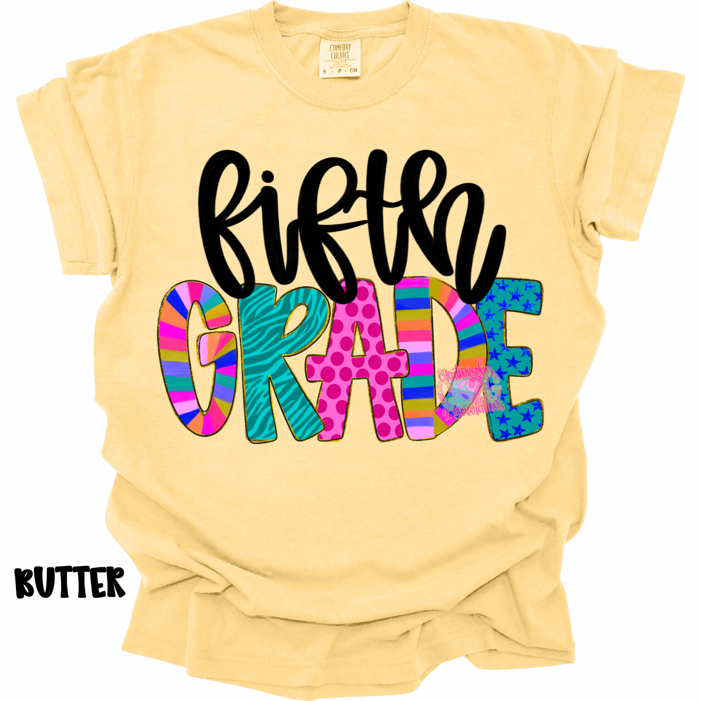 FIFTH GRADE COLORFUL PATTERNS BLACK CURSIVE PREORDER