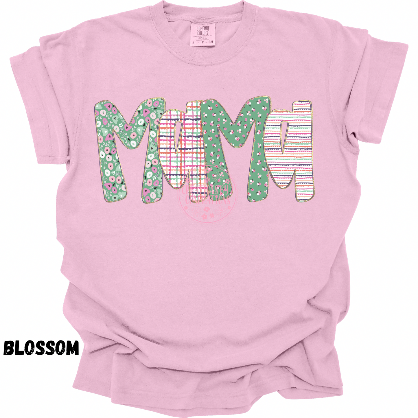 MAMA GREEN & PINK FLORAL STRIPES PREORDER
