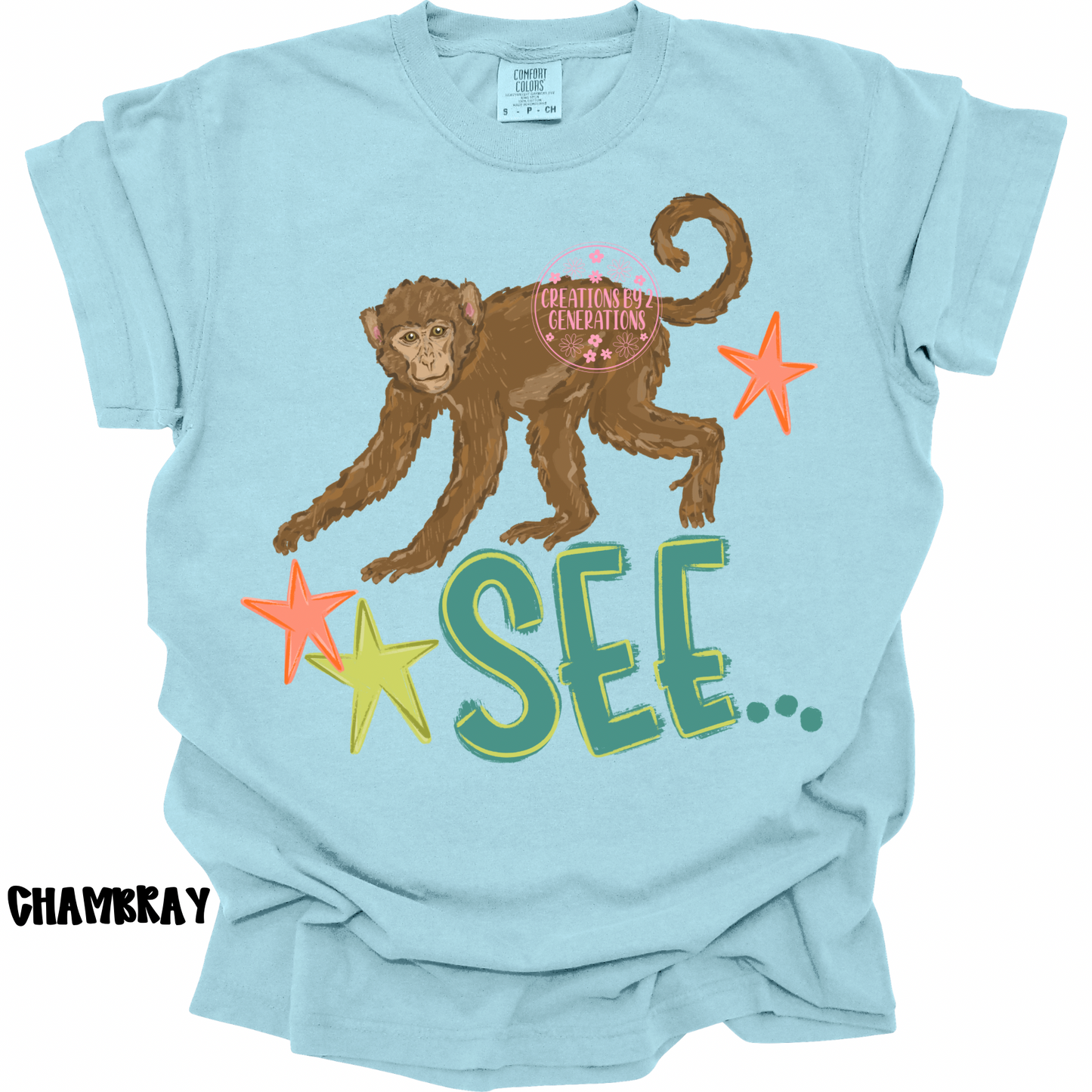 MONKEY SEE (FRONT) MONKEY DO! (BACK) GREEN/ORANGE PREORDER