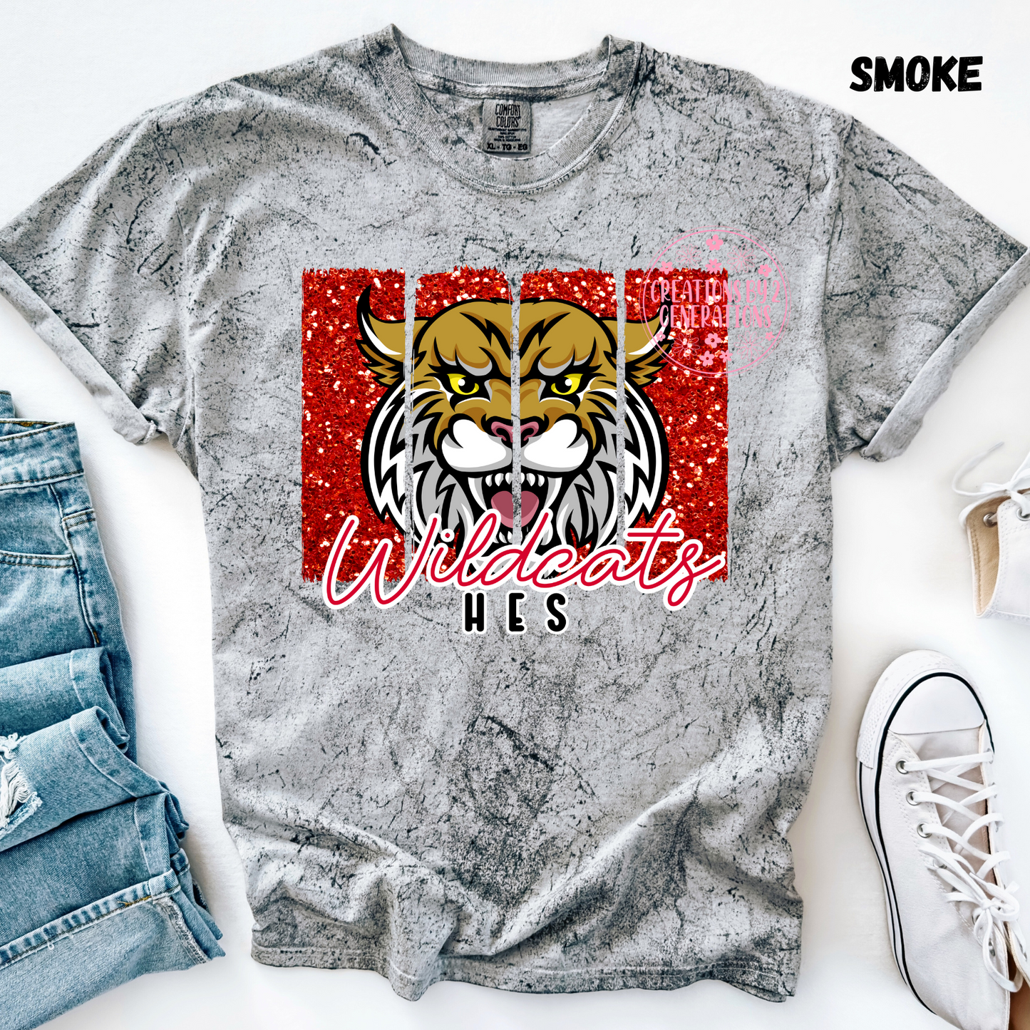 WILDCATS HES RED GLITTER BACKGROUND PREORDER
