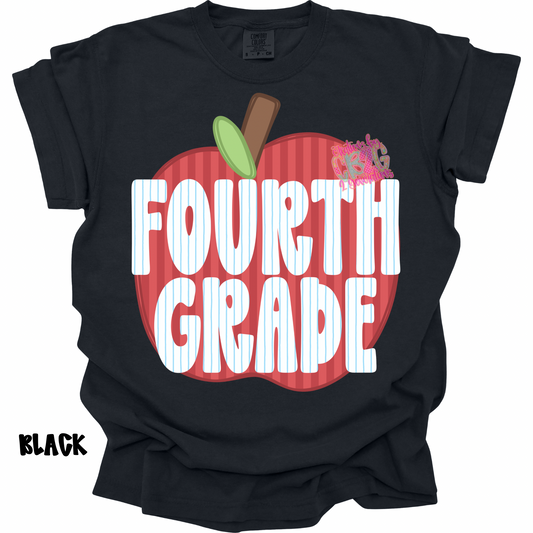 FOURTH GRADE APPLE STRIPES PREORDER (YOUTH)