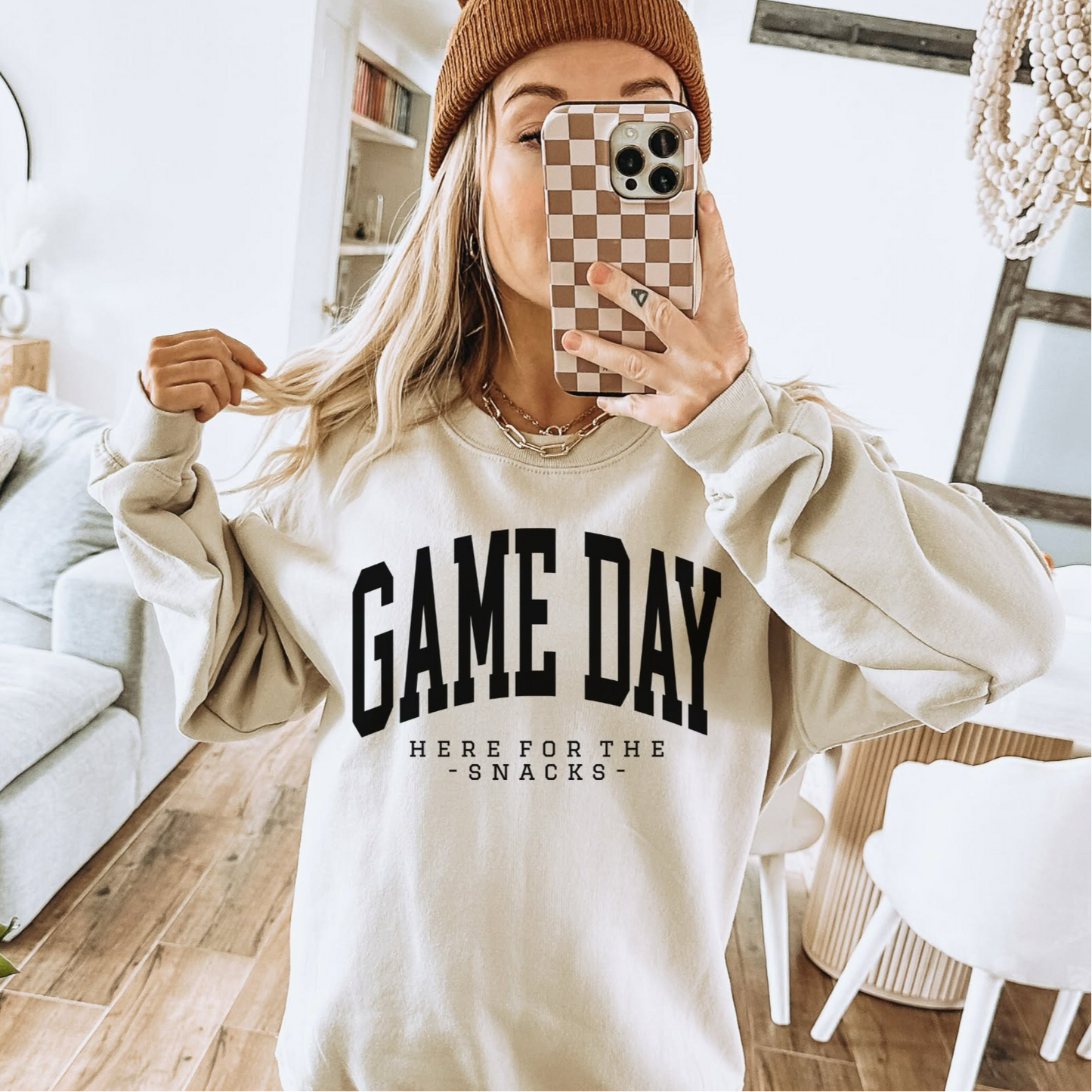 GAME DAY HERE FOR THE SNACKS BLACK PRINT
