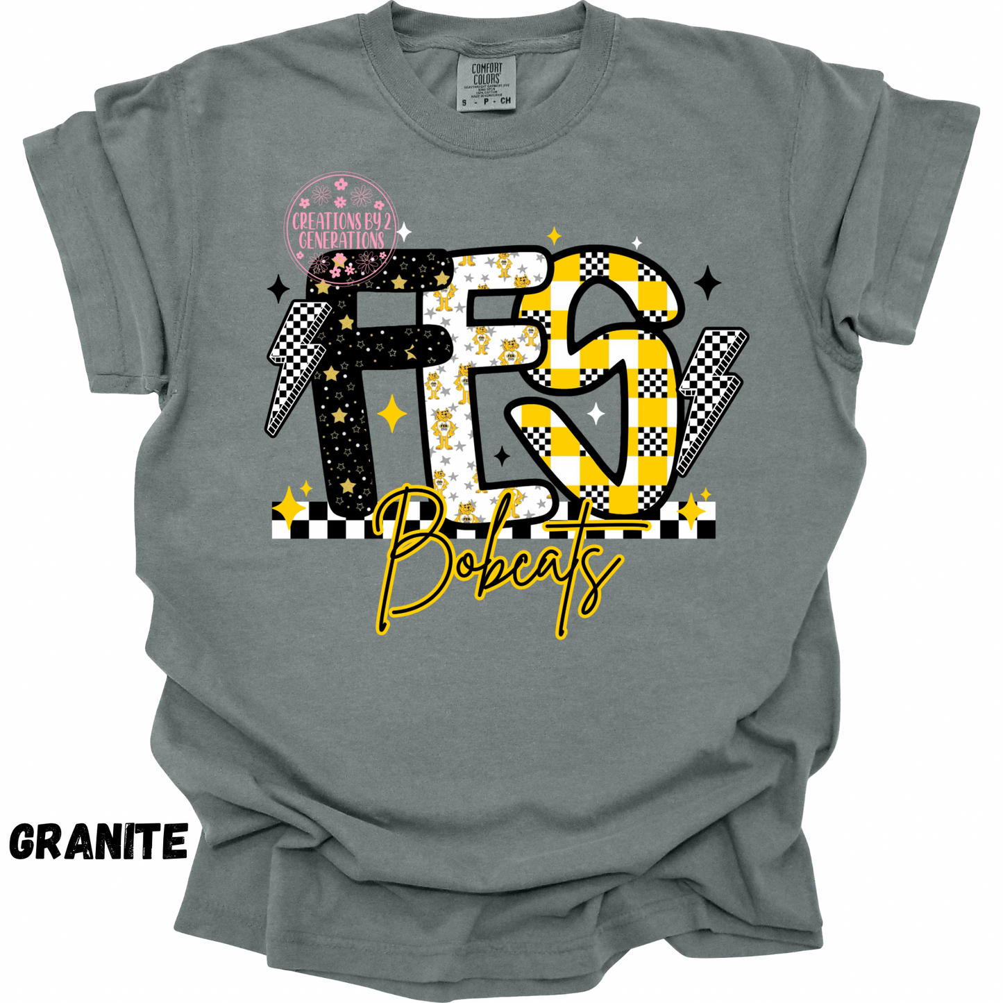 FES BOBCATS BLACK/YELLOW/WHITE PRINT