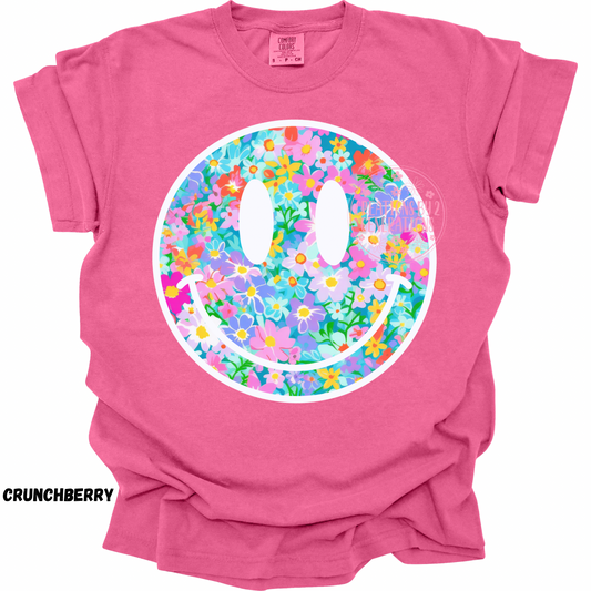 FLORAL WHITE OUTLINE SMILEY PREORDER (YOUTH)