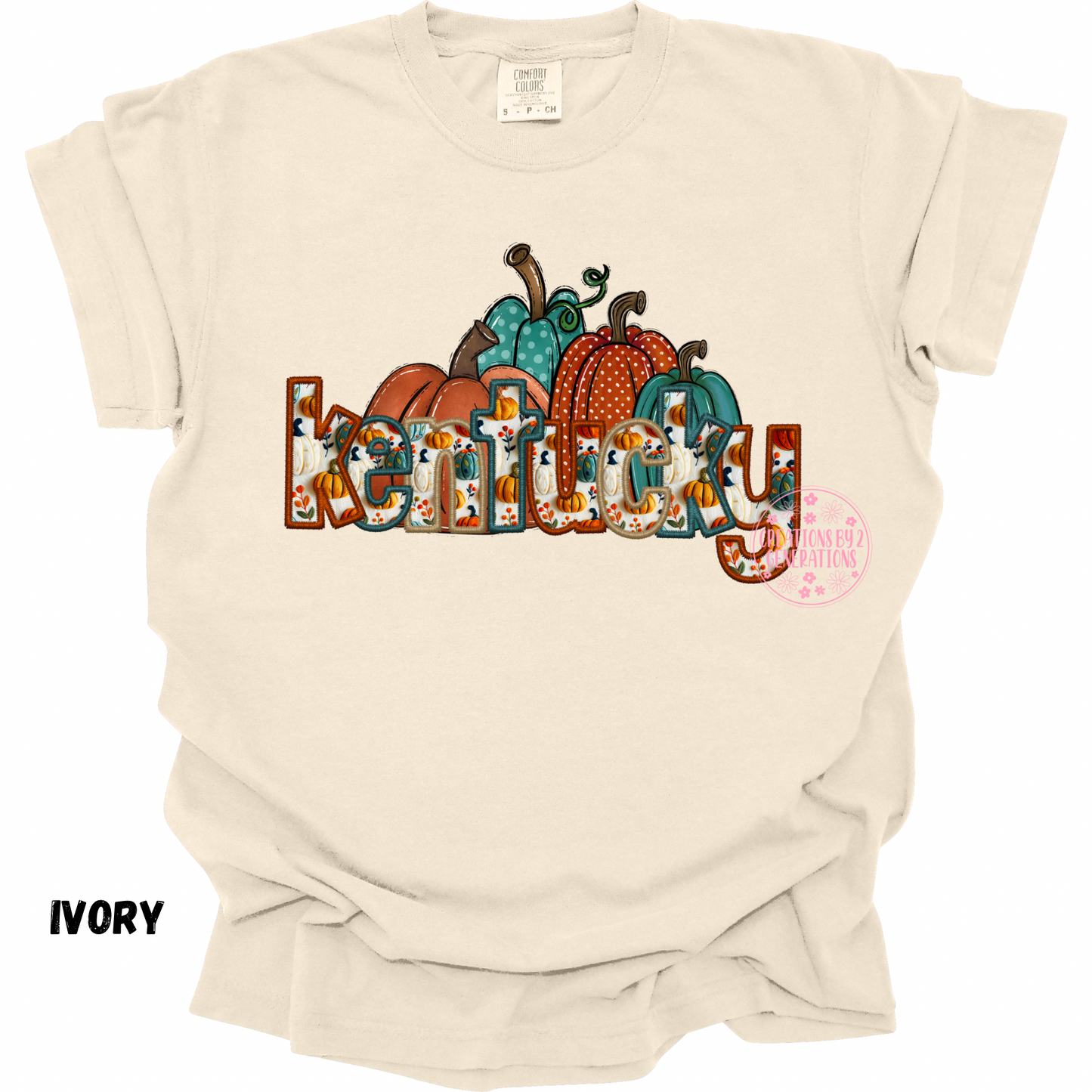 KENTUCKY FALL FAUX EMBROIDERY PRINT
