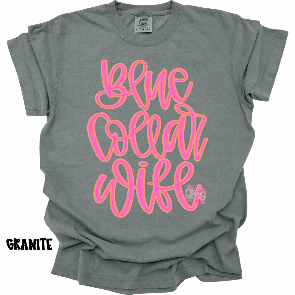 BLUE COLLAR WIFE PINK/ORANGE CURSIVE PREORDER