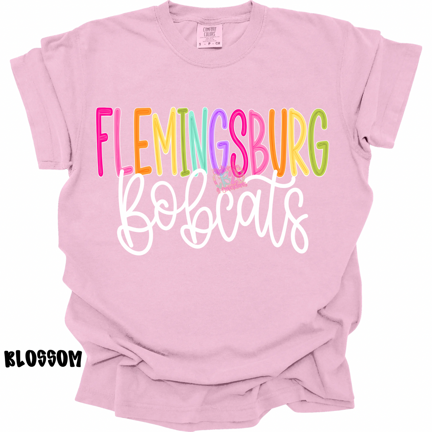 FLEMINGSBURG BOBCATS COLOR POP WITH WHITE CURSIVE PREORDER