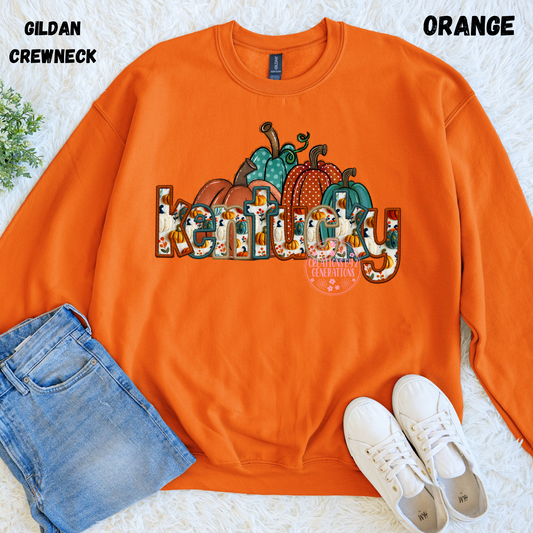 KENTUCKY FALL FAUX EMBROIDERY PRINT