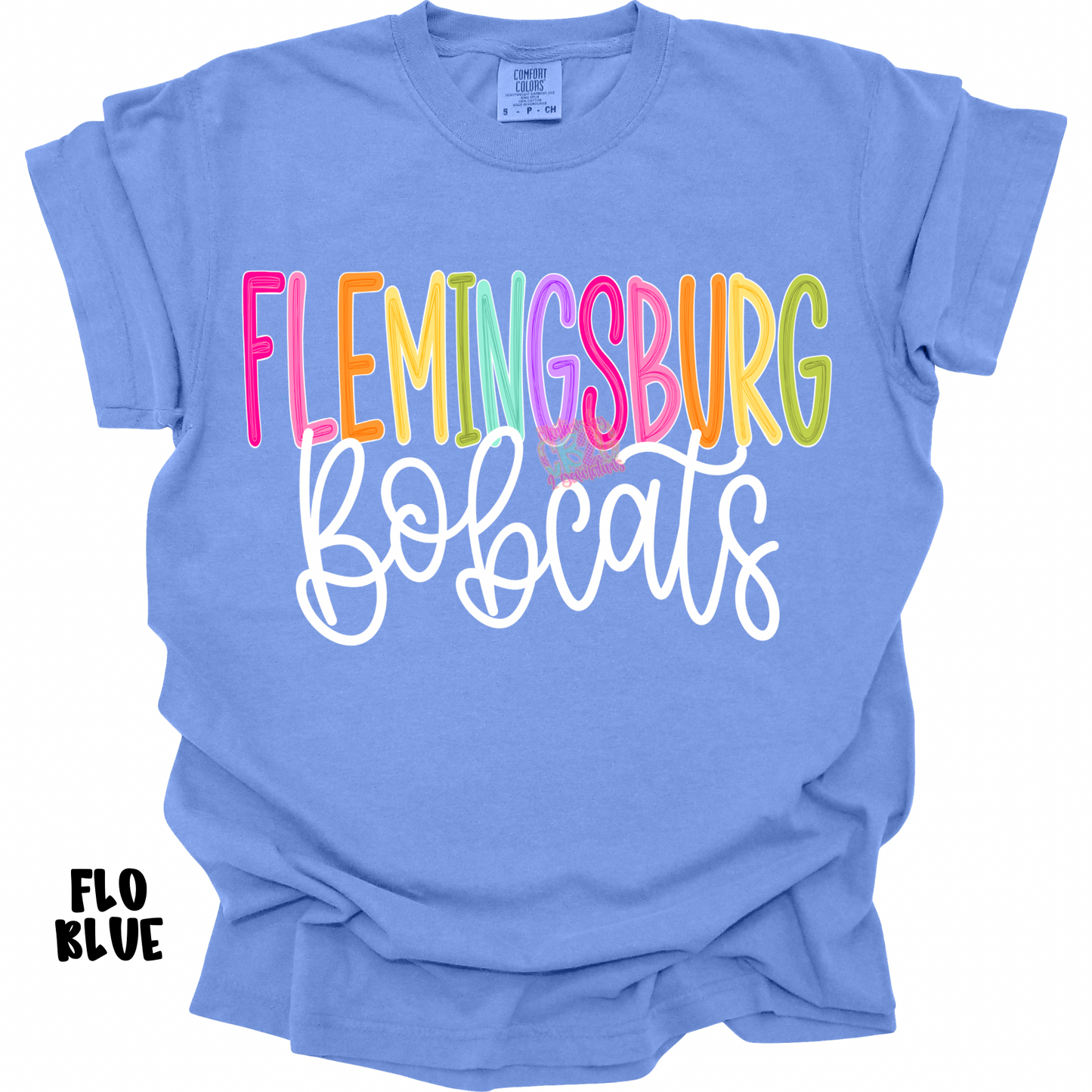 FLEMINGSBURG BOBCATS COLOR POP WITH WHITE CURSIVE PREORDER