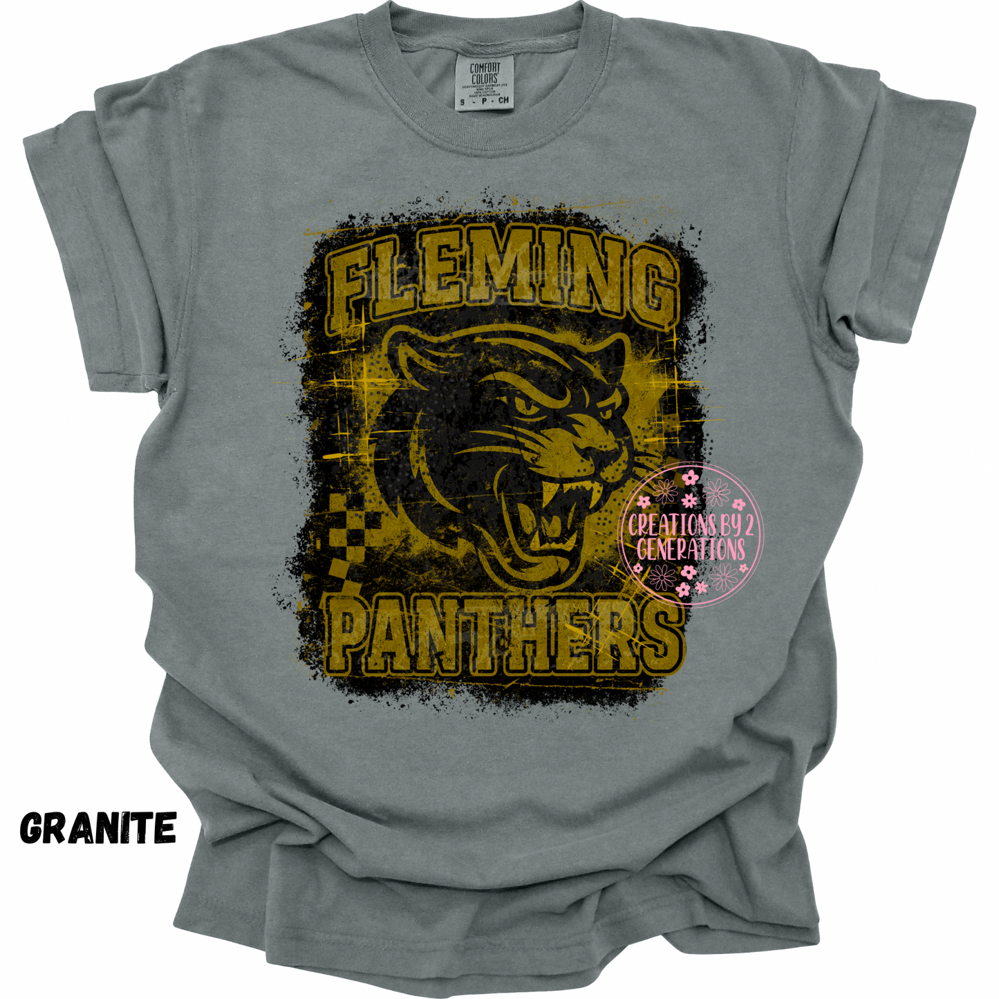 FLEMING PANTHERS DISTRESSED GRUNGE PRINT