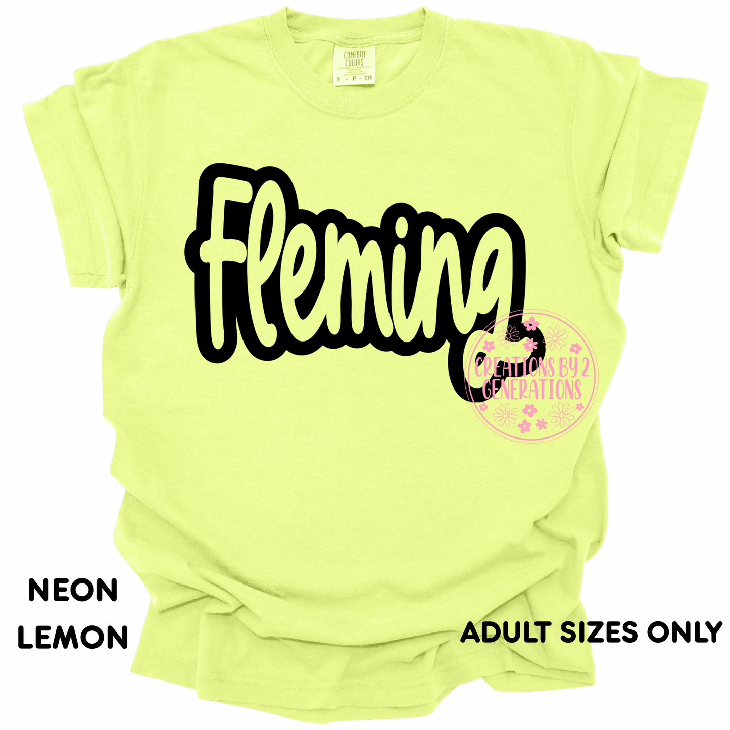 FLEMING BLACK CURSIVE OUTLINE PREORDER