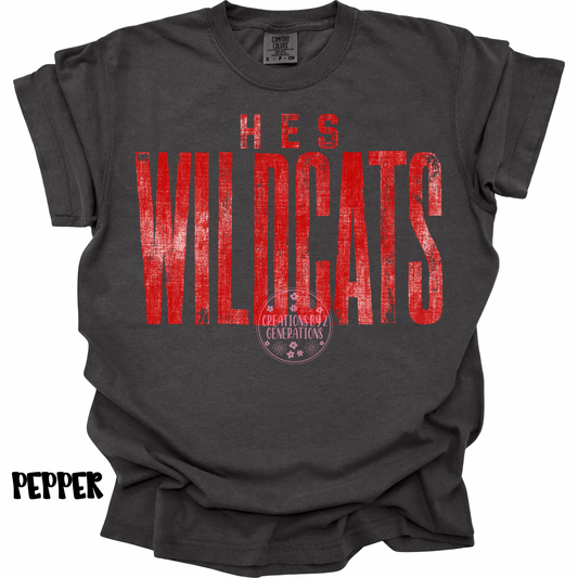 HES WILDCATS RED DISTRESSED PREORDER (YOUTH)