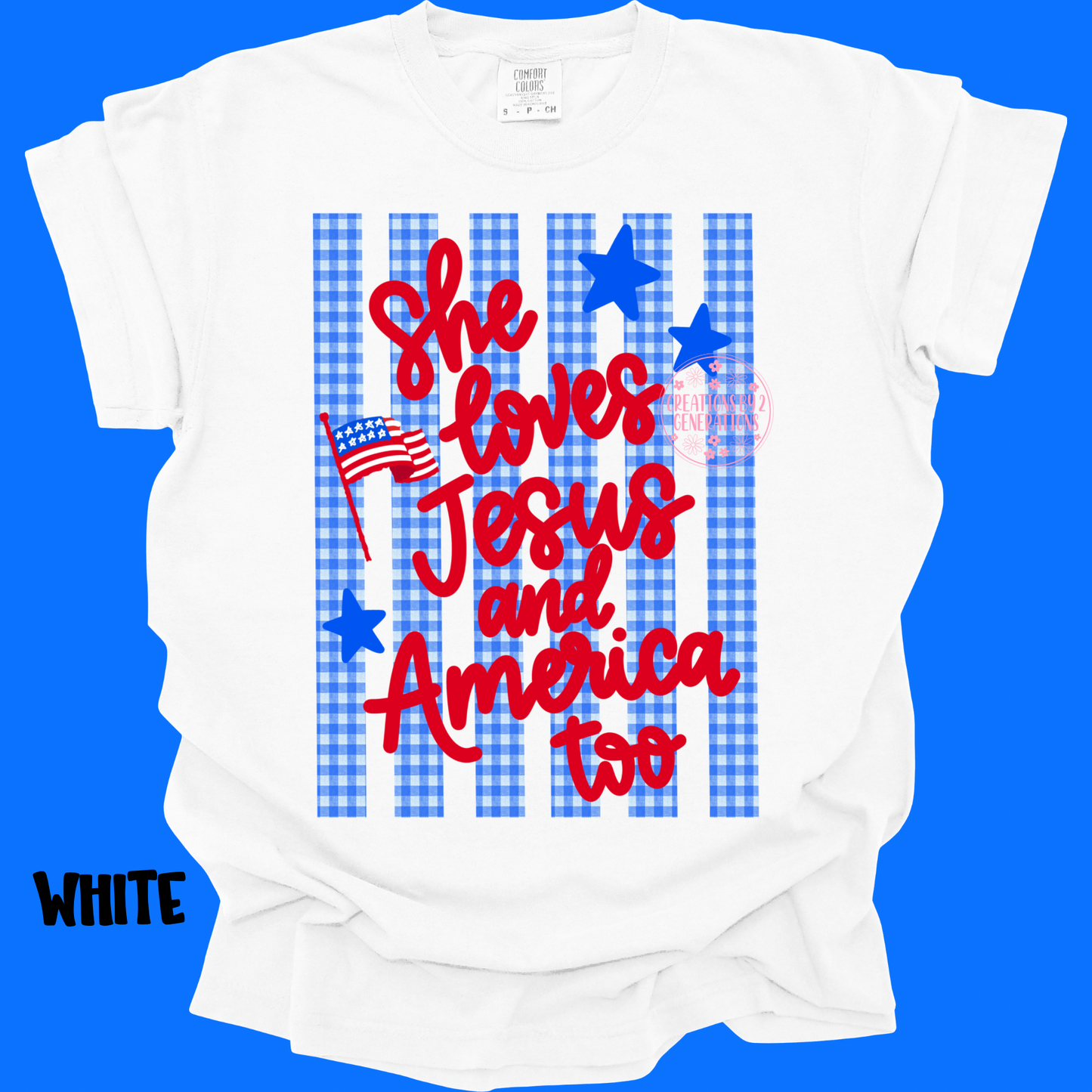 SHE LOVES JESUS AND AMERICA TOO RED WORDS PREORDER