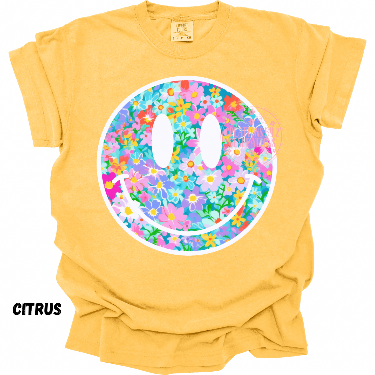 FLORAL WHITE OUTLINE SMILEY PREORDER