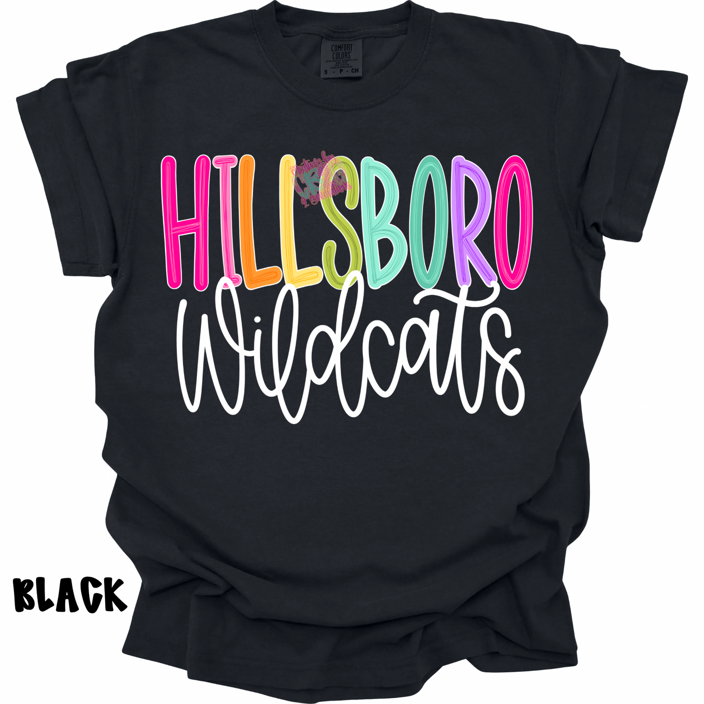 HILLSBORO WILDCATS COLOR POP WITH WHITE CURSIVE PREORDER