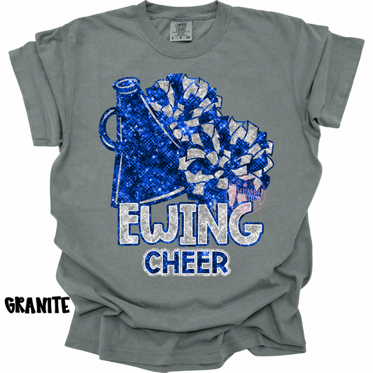 EWING CHEER BLUE/SILVER FAUX SEQUINS PREORDER (YOUTH)