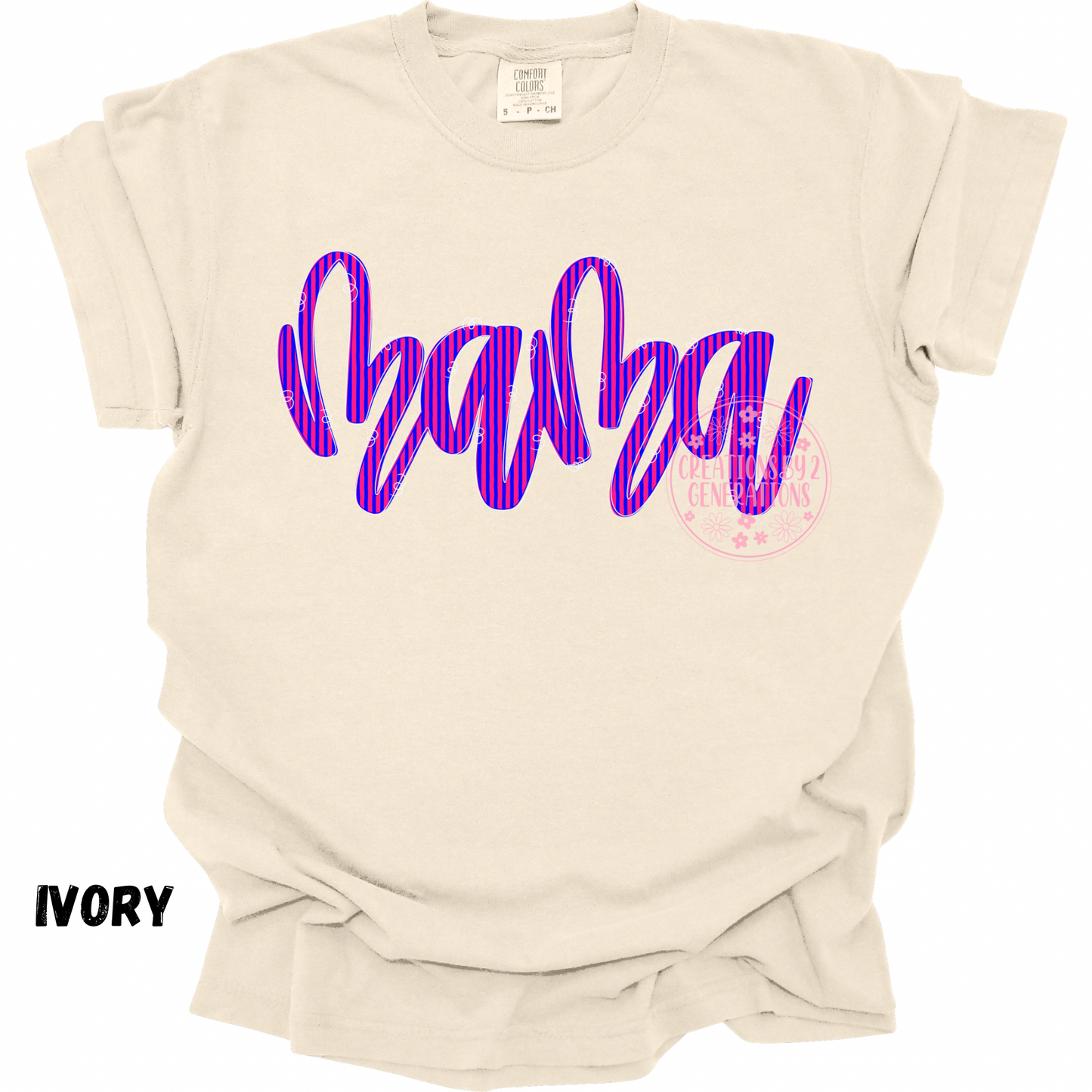 MAMA PINK/BLUE STRIPES