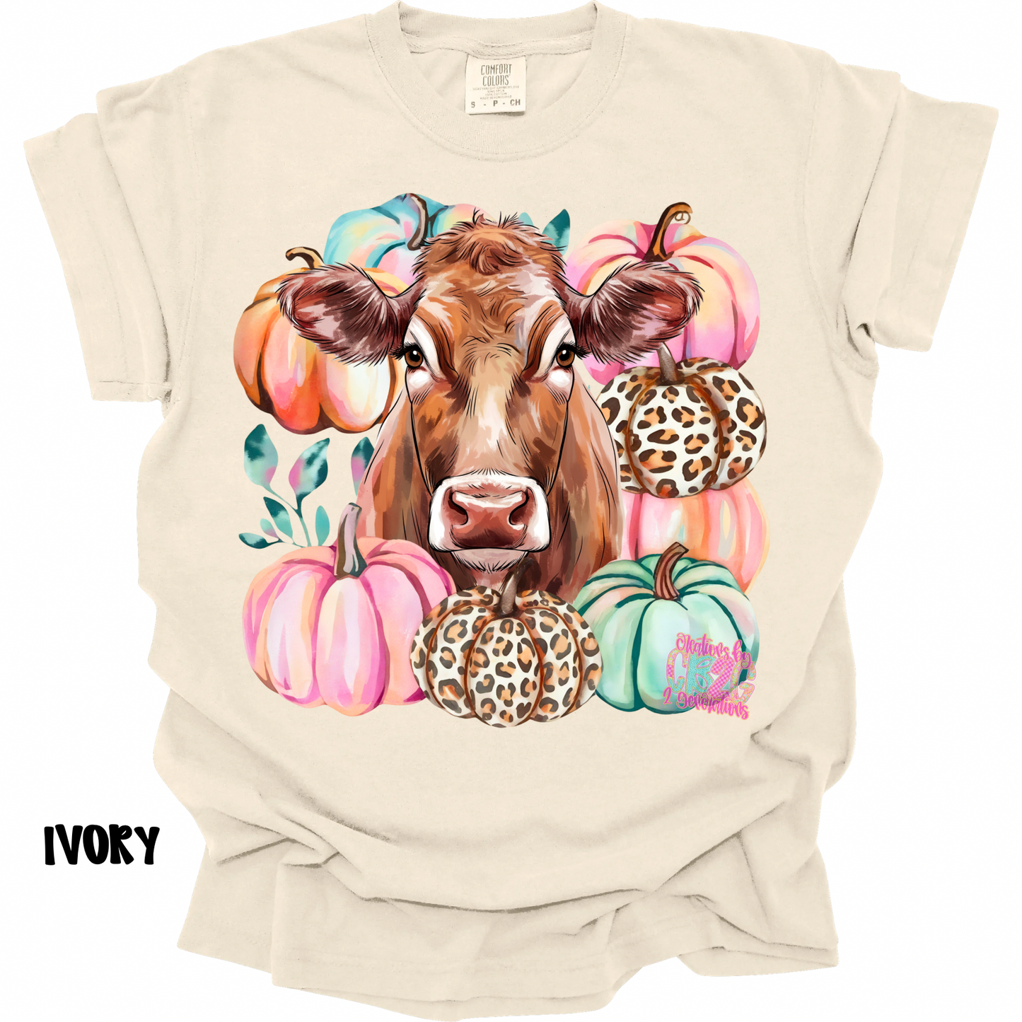 COW WITH PUMPKIN PINK/TEAL PREORDER