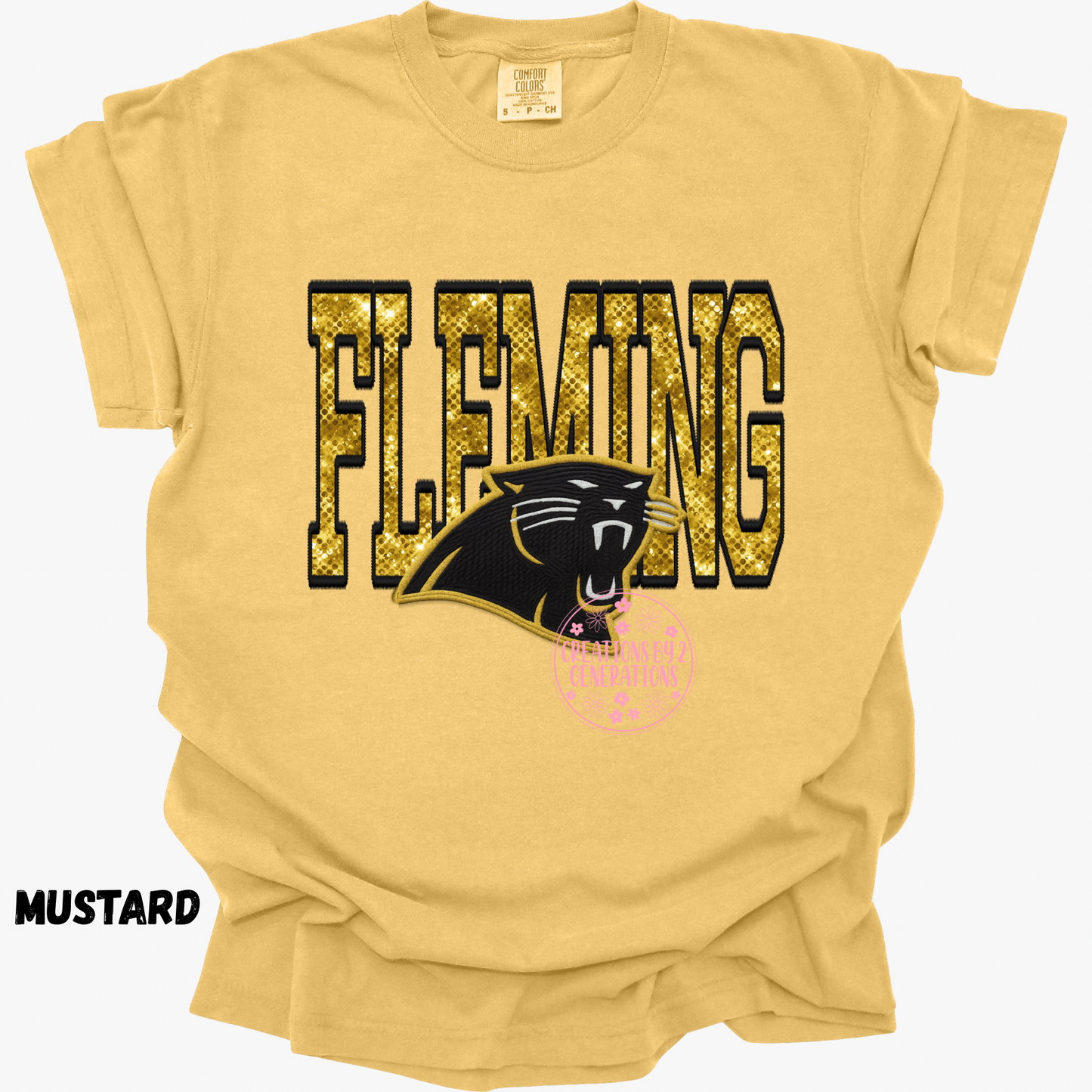 FLEMING FAUX SEQUINS WITH PANTHER HEAD PRINT