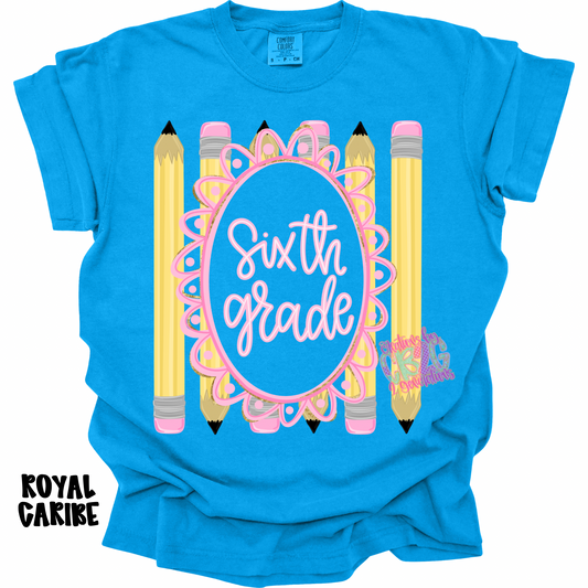 SIXTH GRADE FRAME WITH PENCILS PREORDER (YOUTH)