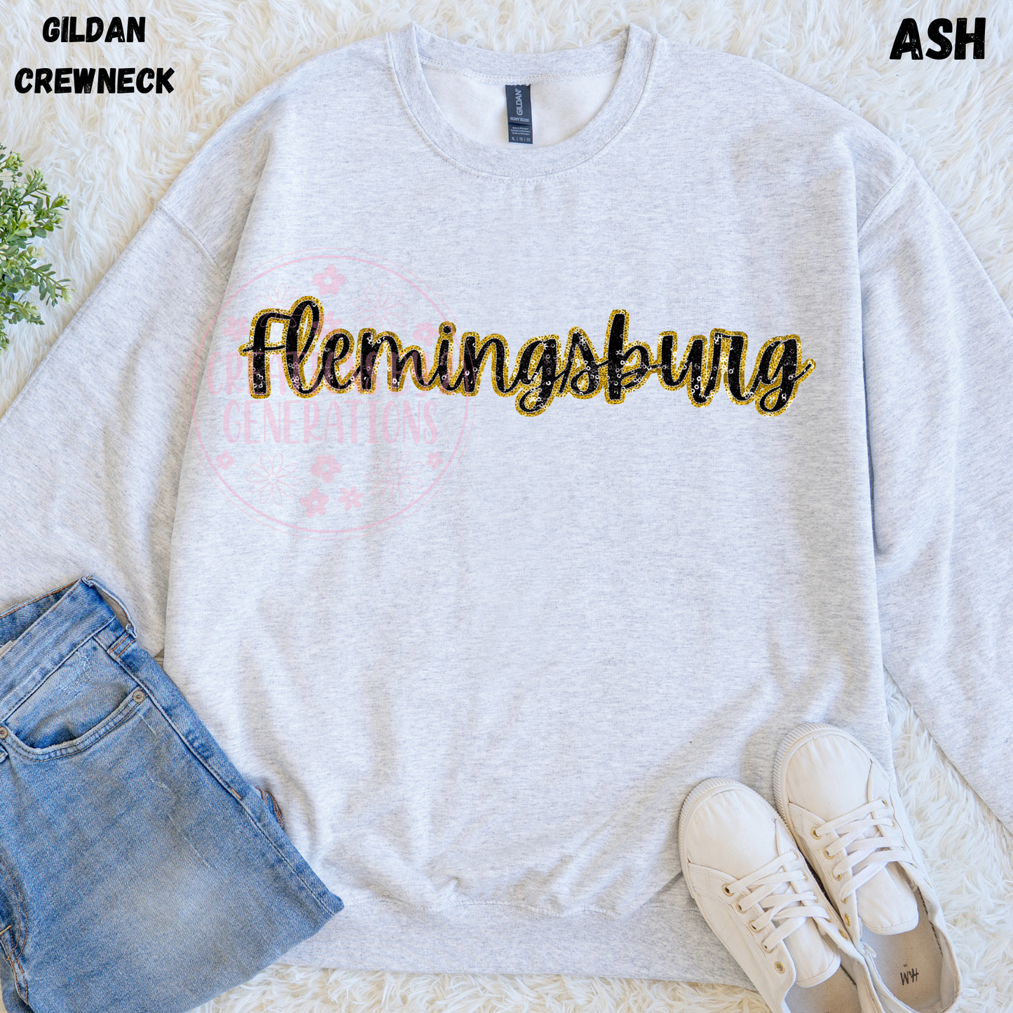 FLEMINGSBURG FAUX SEQUINS SWEATSHIRT