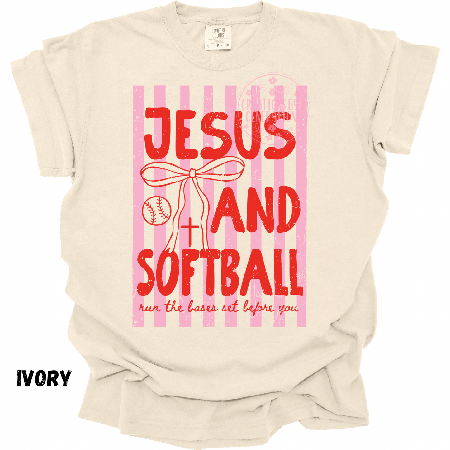 DISTRESSED JESUS AND SOFTBALL PINK/RED PREORDER