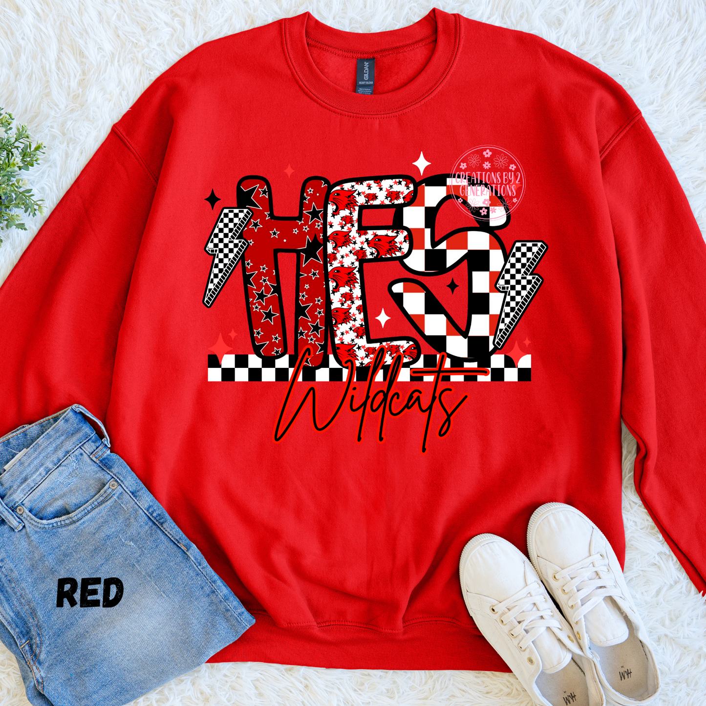 HES WILDCATS CHECKERED SWEATSHIRT PREORDER