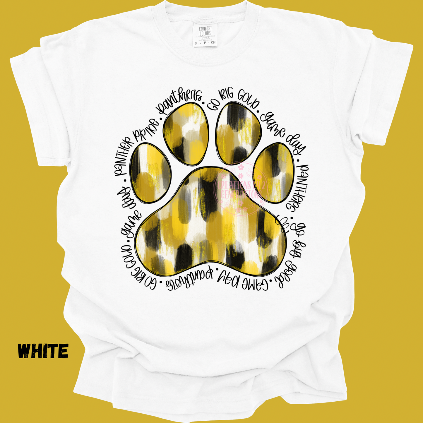 PANTHERS PAW BLACK GOLD BRUSHSTROKES