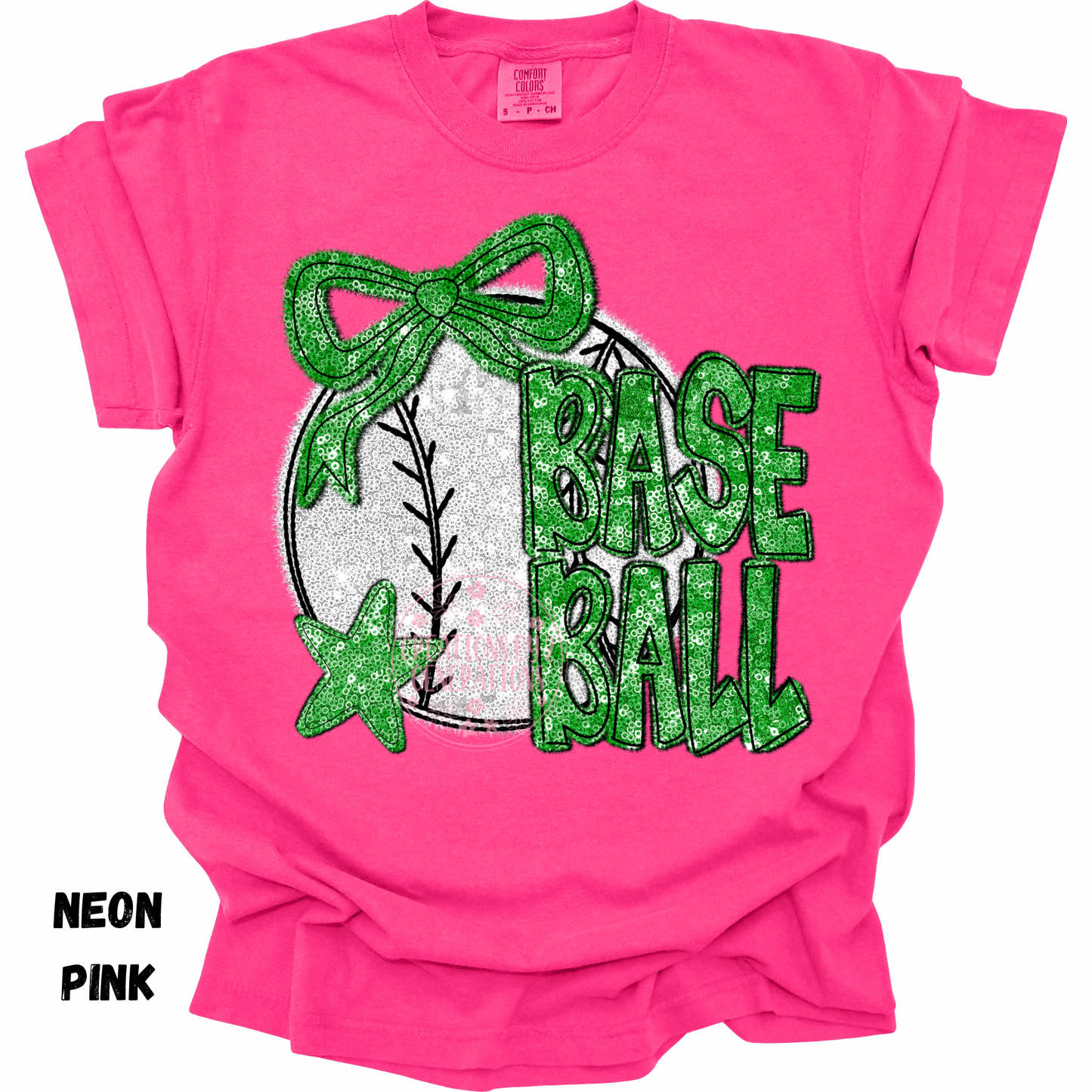 GREEN BASEBALL FAUX SEQUINS PREORDER
