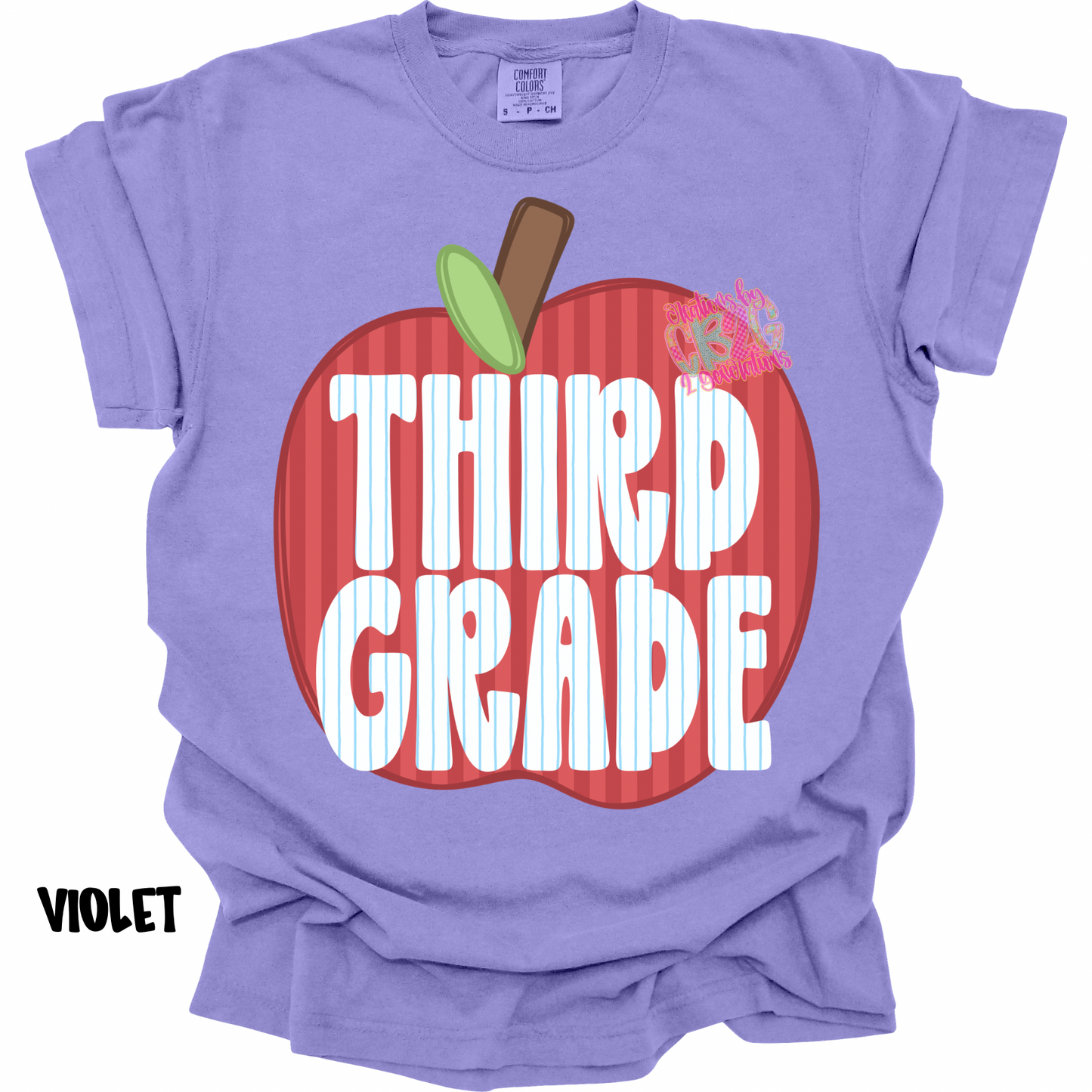 THIRD GRADE APPLE STRIPES PREORDER (YOUTH)