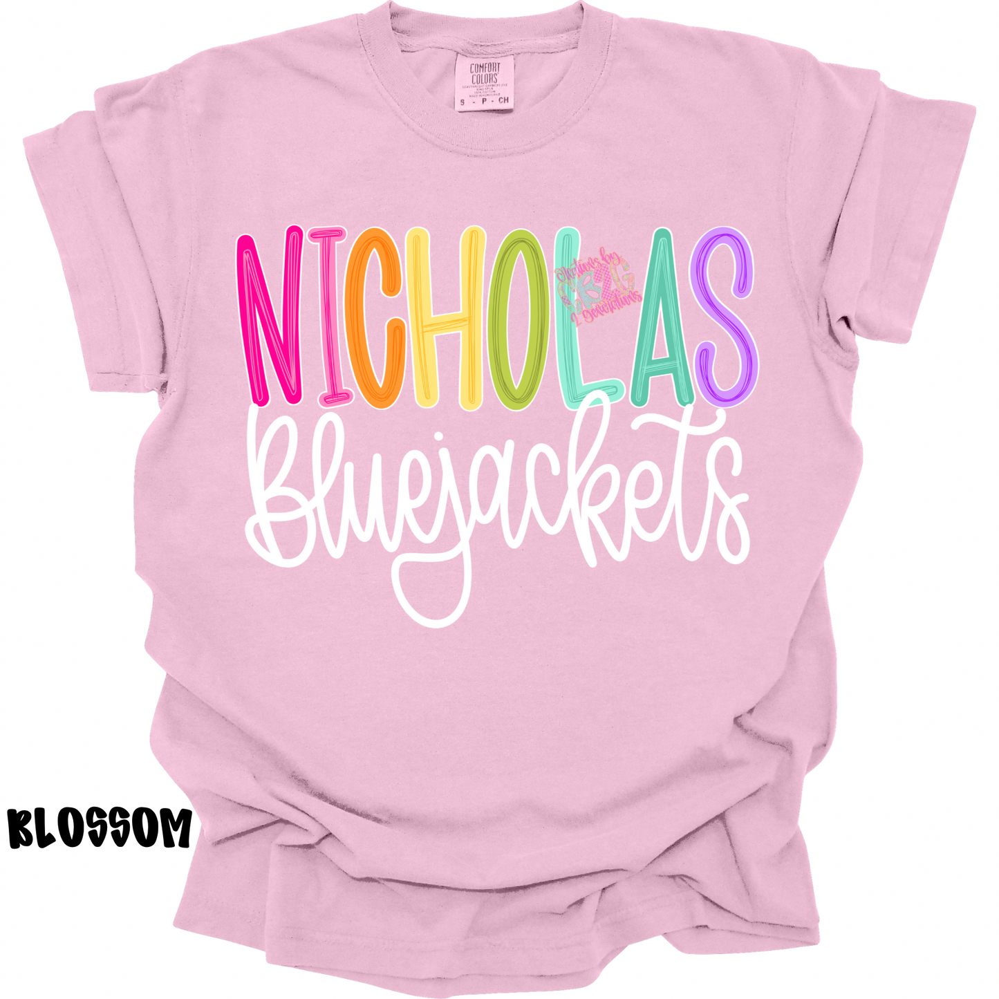 NICHOLAS BLUEJACKETS COLOR POP WITH WHITE CURSIVE PREORDER